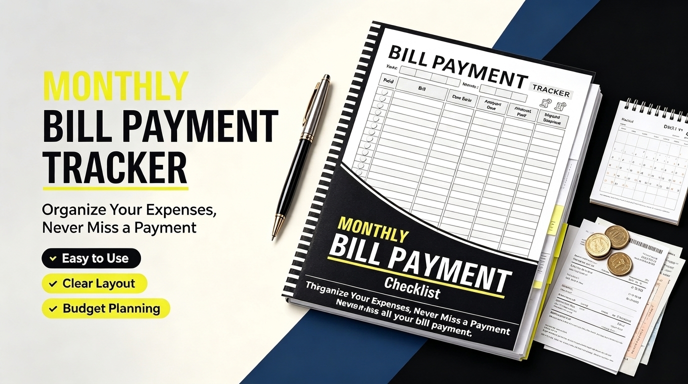 Bill payment tracker notebook