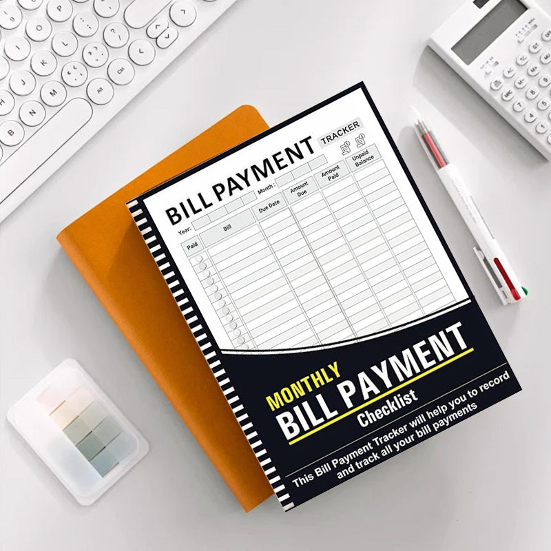 Durable bill tracker notebook