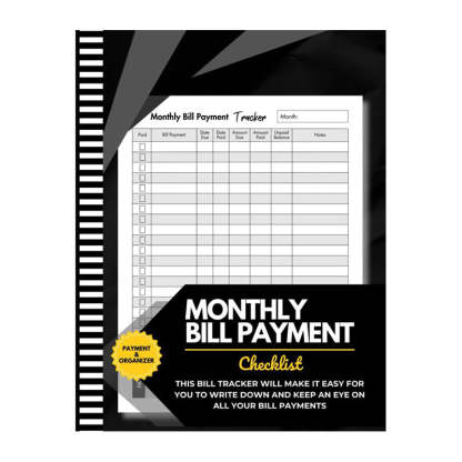 Cleaning Schedule Bill Tracker Notebook