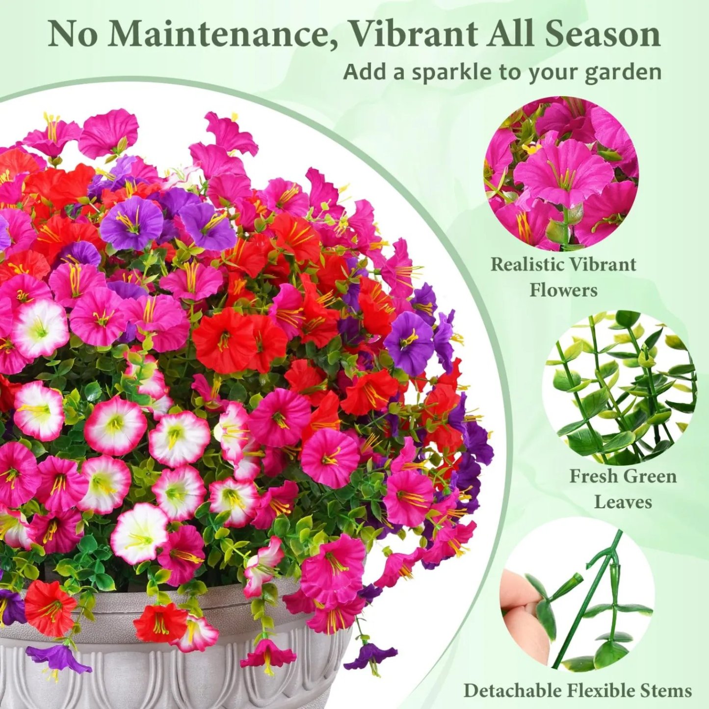 2026 Super Value Set UV Resistant Artificial Petunias Flowers