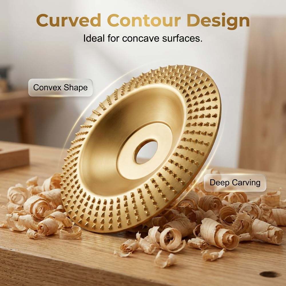 Heavy Duty Wood Carving Disc Set, 3 Piece Wood Grinding Disk & Sanding Discs for Angle Grinder