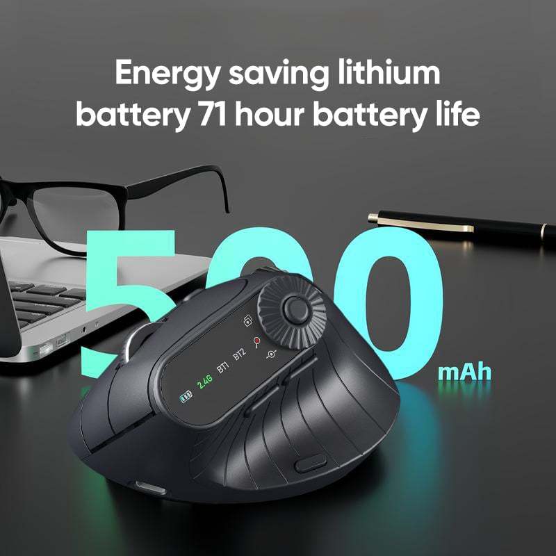 Ergonomic Triple-Connect Wireless Mouse