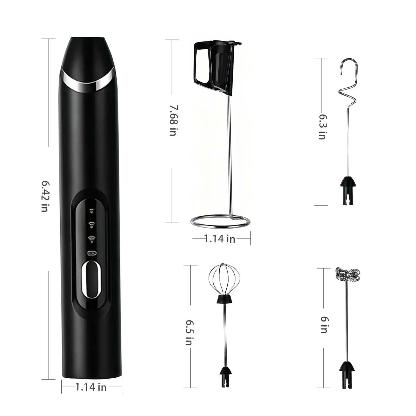 ⚡ Super Powerful Torque — Rechargeable Milk Frother Wand ☕3-Speed Handheld Foam Maker for Coffee, Matcha & Protein Shakes