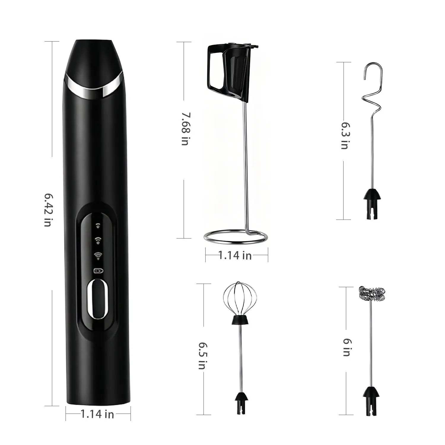 ⚡ Super Powerful Torque — Rechargeable Milk Frother Wand ☕3-Speed Handheld Foam Maker for Coffee, Matcha & Protein Shakes