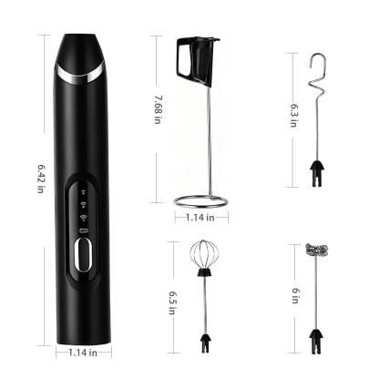 ⚡ Super Powerful Torque — Rechargeable Milk Frother Wand ☕3-Speed Handheld Foam Maker for Coffee, Matcha & Protein Shakes