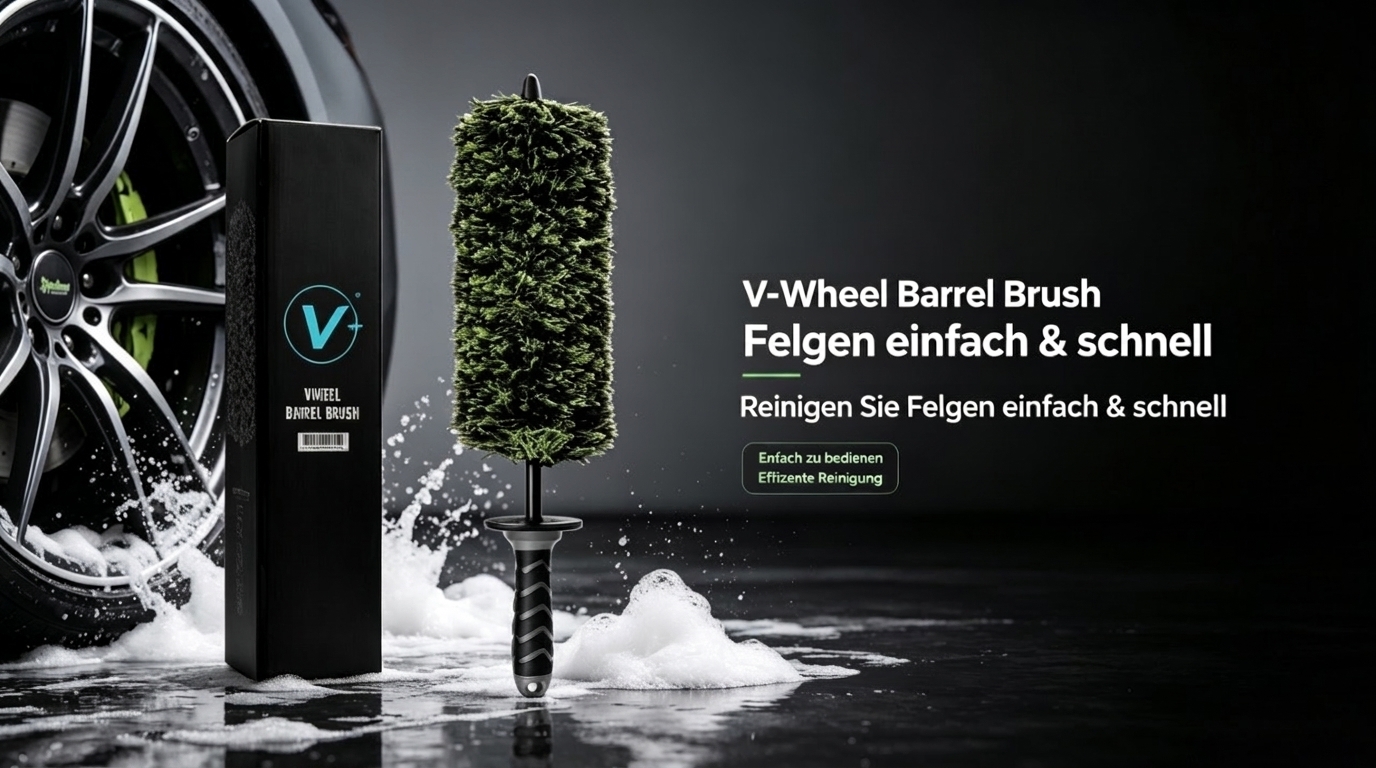 Wheel barrel cleaning brush