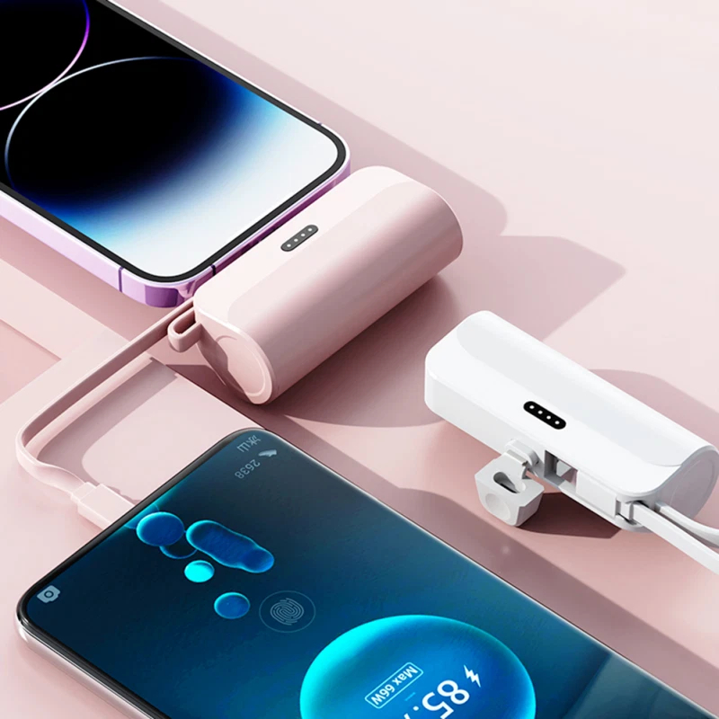 Power bank plugged directly into smartphone