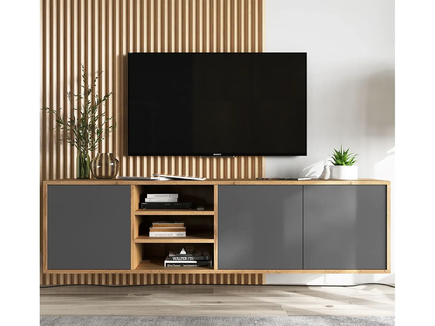 Wohnzimmer und Flur,Wohnzimmermöbel,TV-Hängeschrank-FURNIAVITO