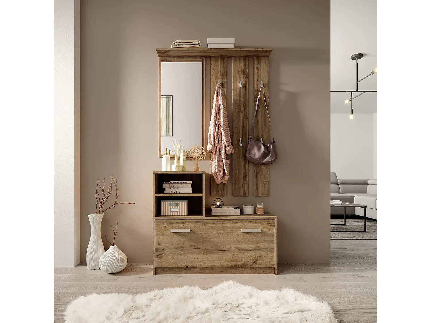 Wohnzimmer und Flur,Bereich Flurmöbel und Ordnungshelfer,Garderobe-FURNIAVITO