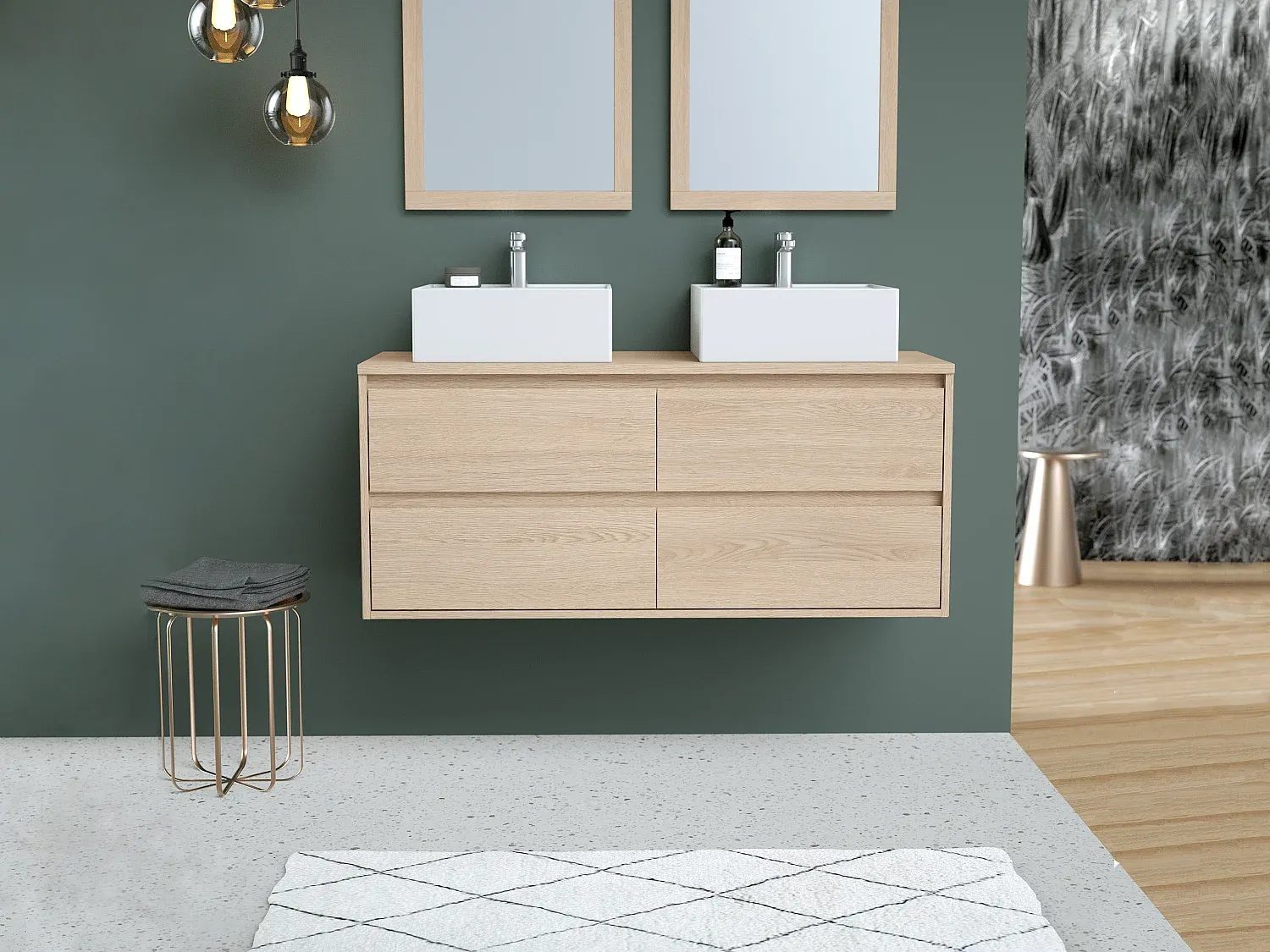 Badezimmer,Bereich Badezimmermöbel,Doppelwaschtisch-FURNIAVITO
