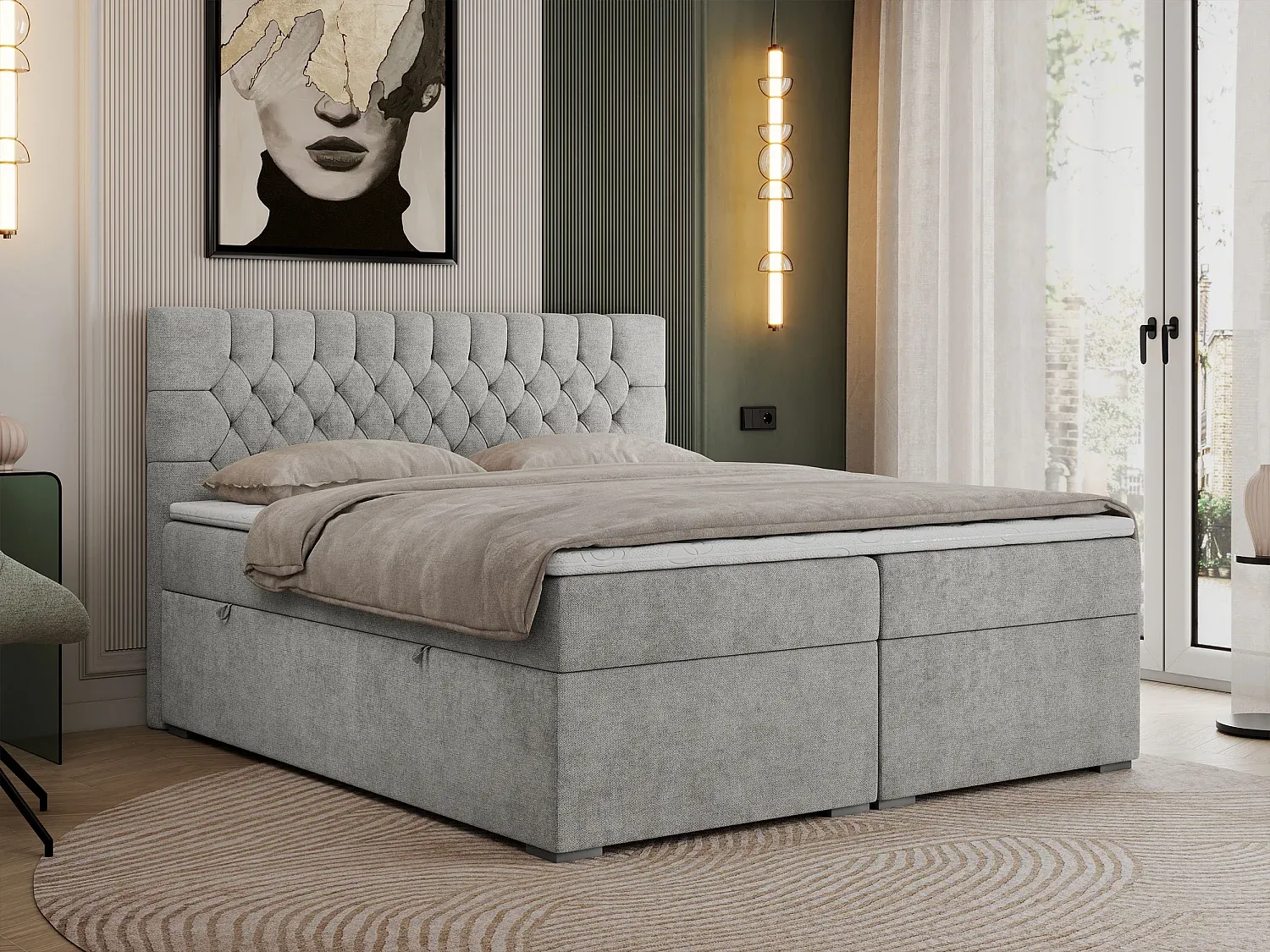 Schlafzimmer,Bereich Bett,Boxspringbett-FURNIAVITO