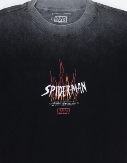 CVLA x Marvel Spider-Man Flames Mens Boxy Tee