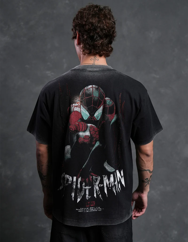CVLA x Marvel Spider-Man Flames Mens Boxy Tee