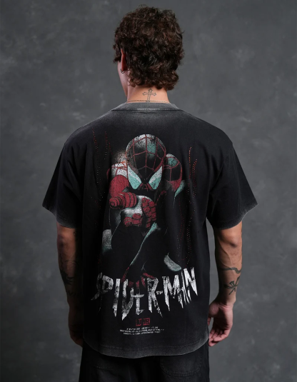 CVLA x Marvel Spider-Man Flames Mens Boxy Tee