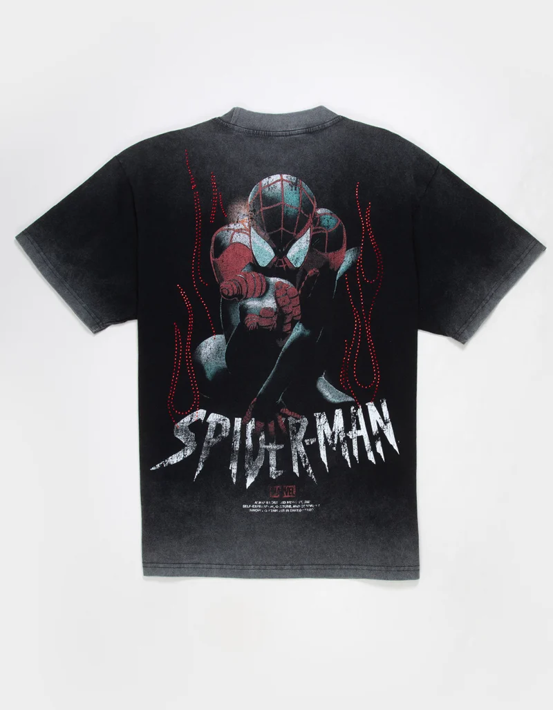 CVLA x Marvel Spider-Man Flames Mens Boxy Tee