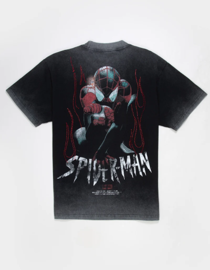 CVLA x Marvel Spider-Man Flames Mens Boxy Tee