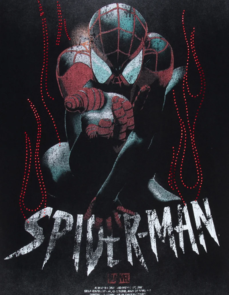 CVLA x Marvel Spider-Man Flames Mens Boxy Tee