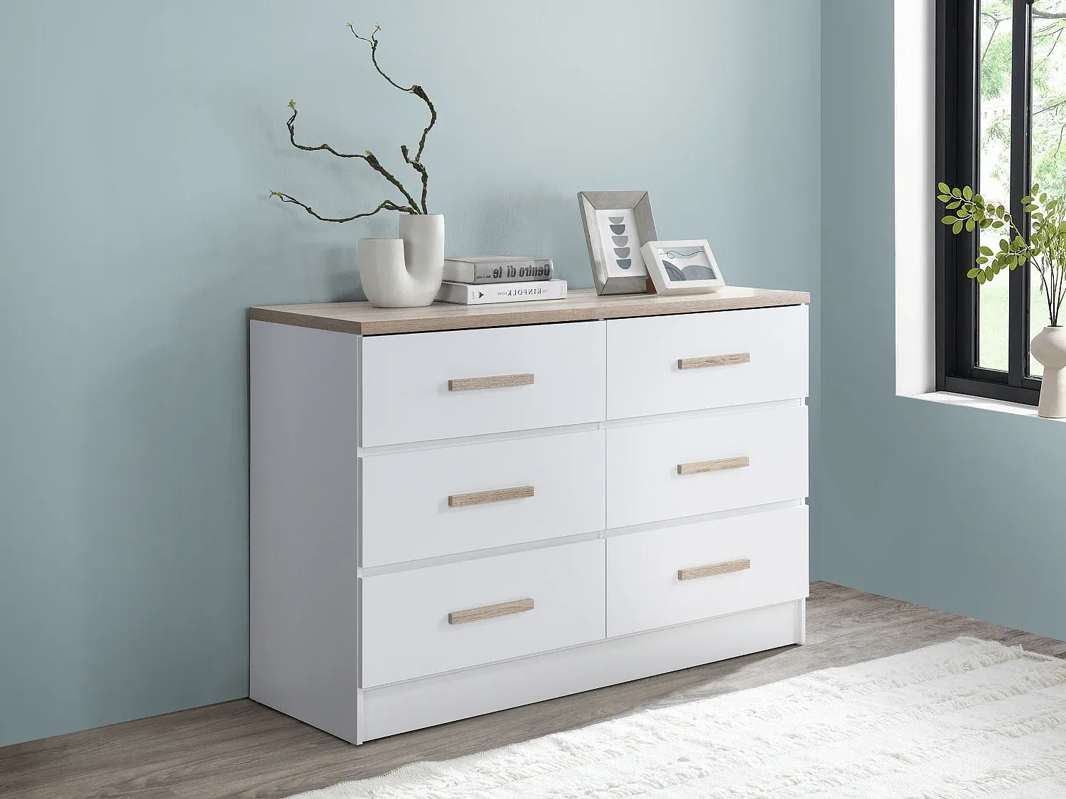 Schlafzimmer,Schlafzimmermöbel,Niedrige Kommode-livilume
