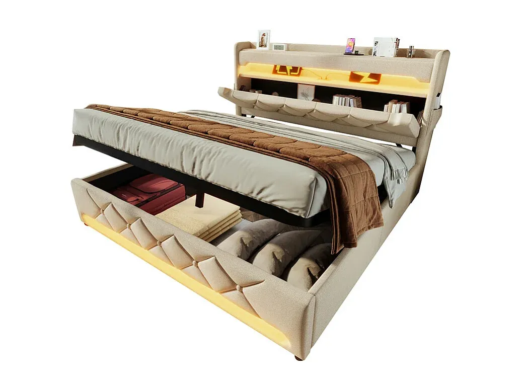 Schlafzimmer,Bereich Bett,Bett mit Bettkasten-livilume