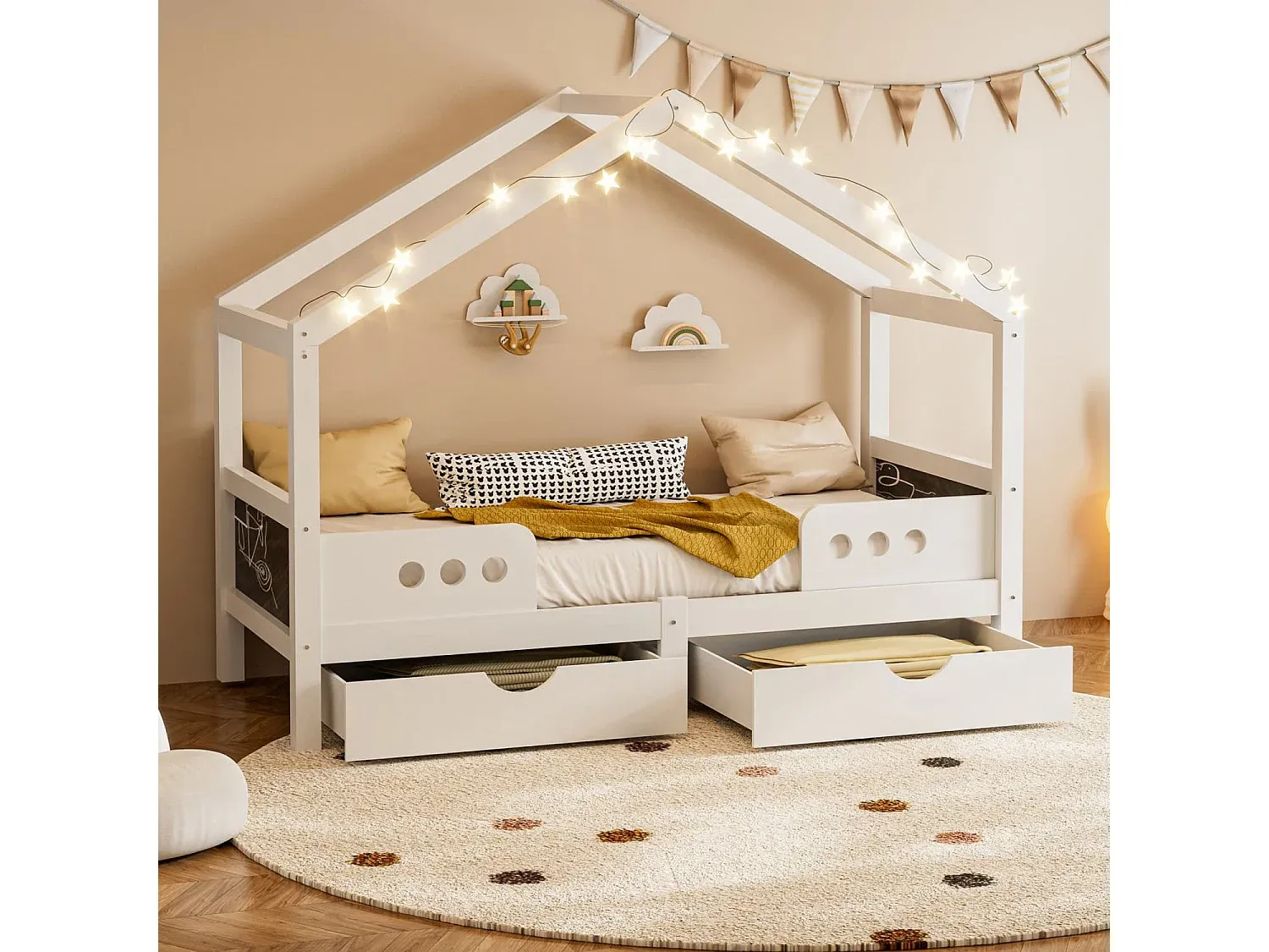 Schlafzimmer,Bereich Bett,Halbhochbett-livilume