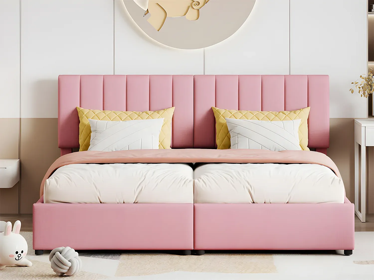 Schlafzimmer,Bereich Bett,Bett mit Bettkasten-livilume