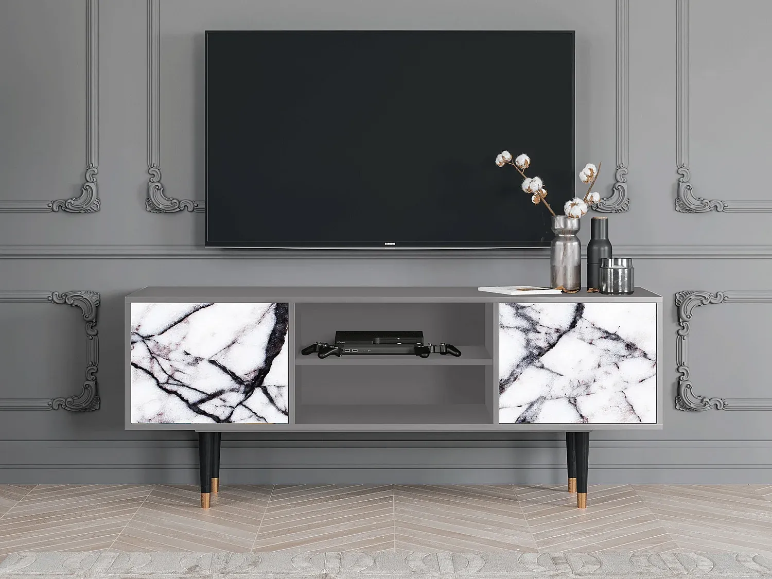 Wohnzimmer und Flur,Wohnzimmermöbel,TV-Board-livilume