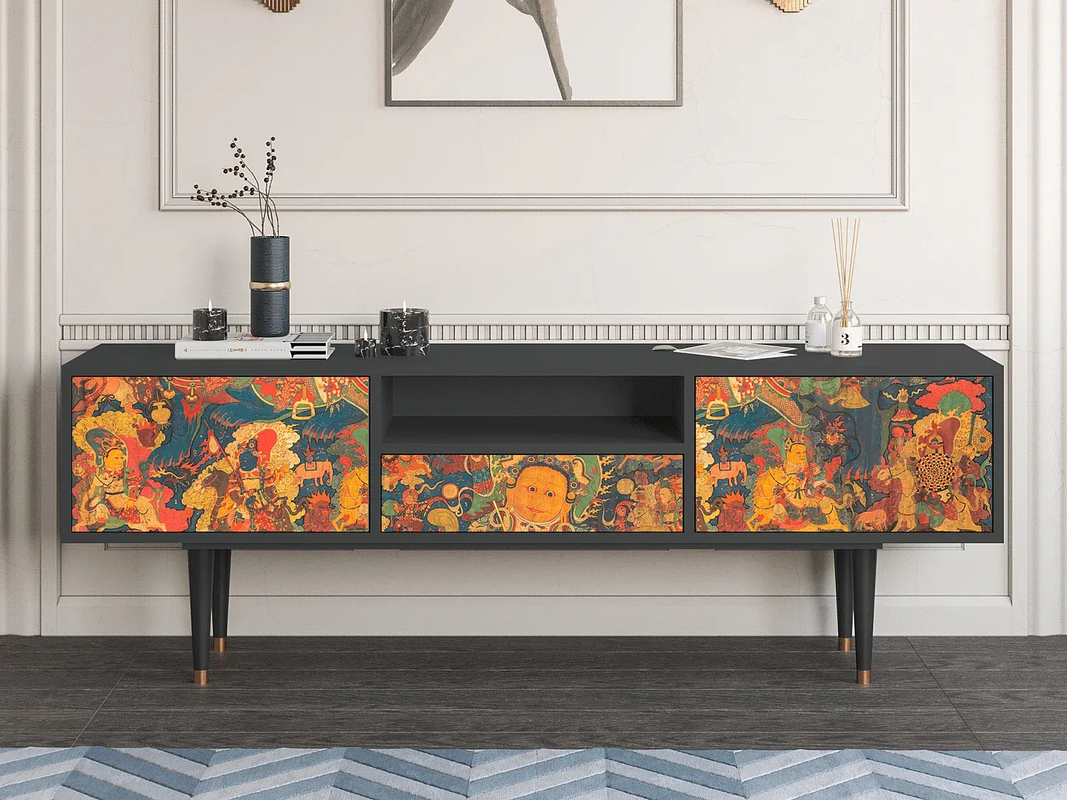 Wohnzimmer und Flur,Wohnzimmermöbel,TV-Board-livilume