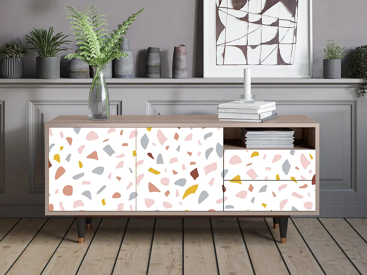 Wohnzimmer und Flur,Wohnzimmermöbel,TV-Board-livilume
