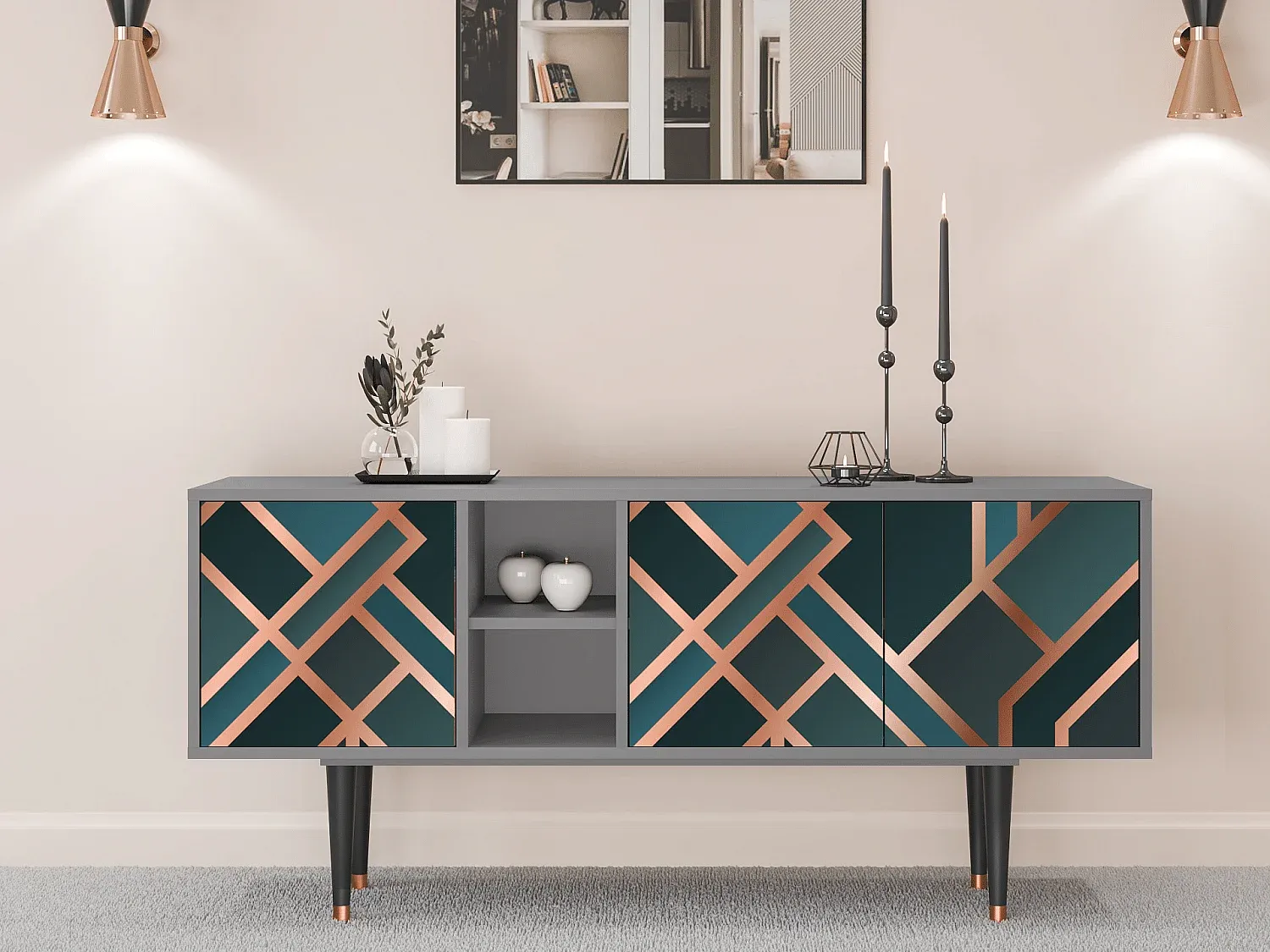 Wohnzimmer und Flur,Wohnzimmermöbel,TV-Board-livilume