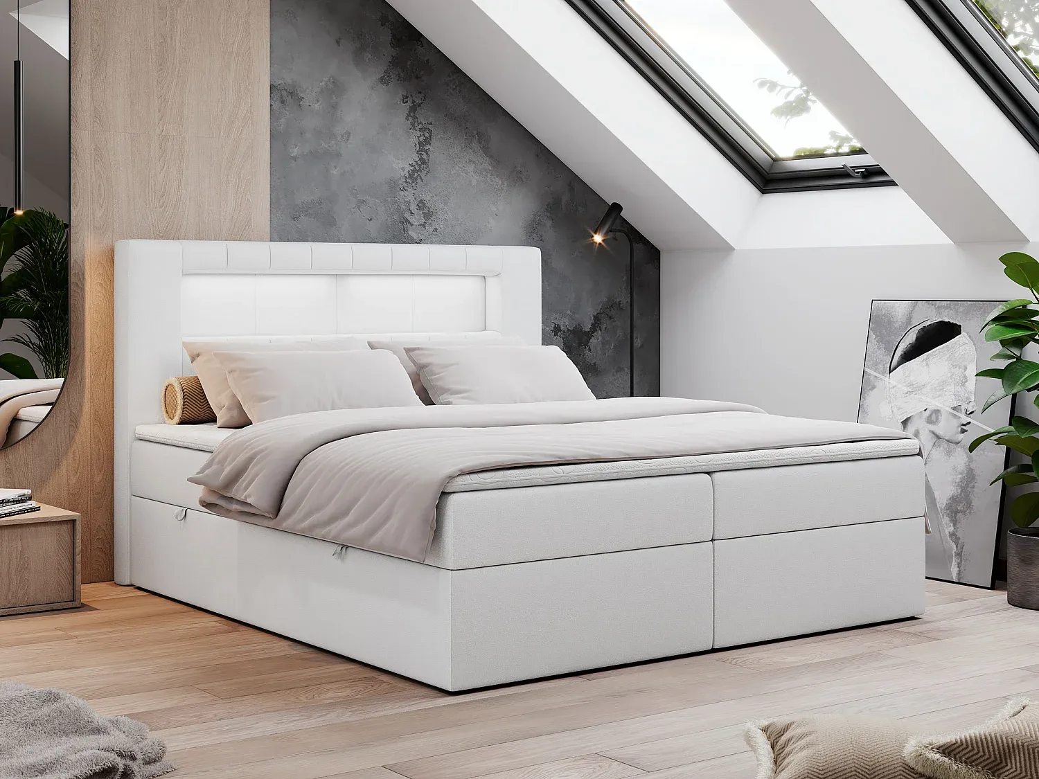 Schlafzimmer,Bereich Bett,Boxspringbett-livilume