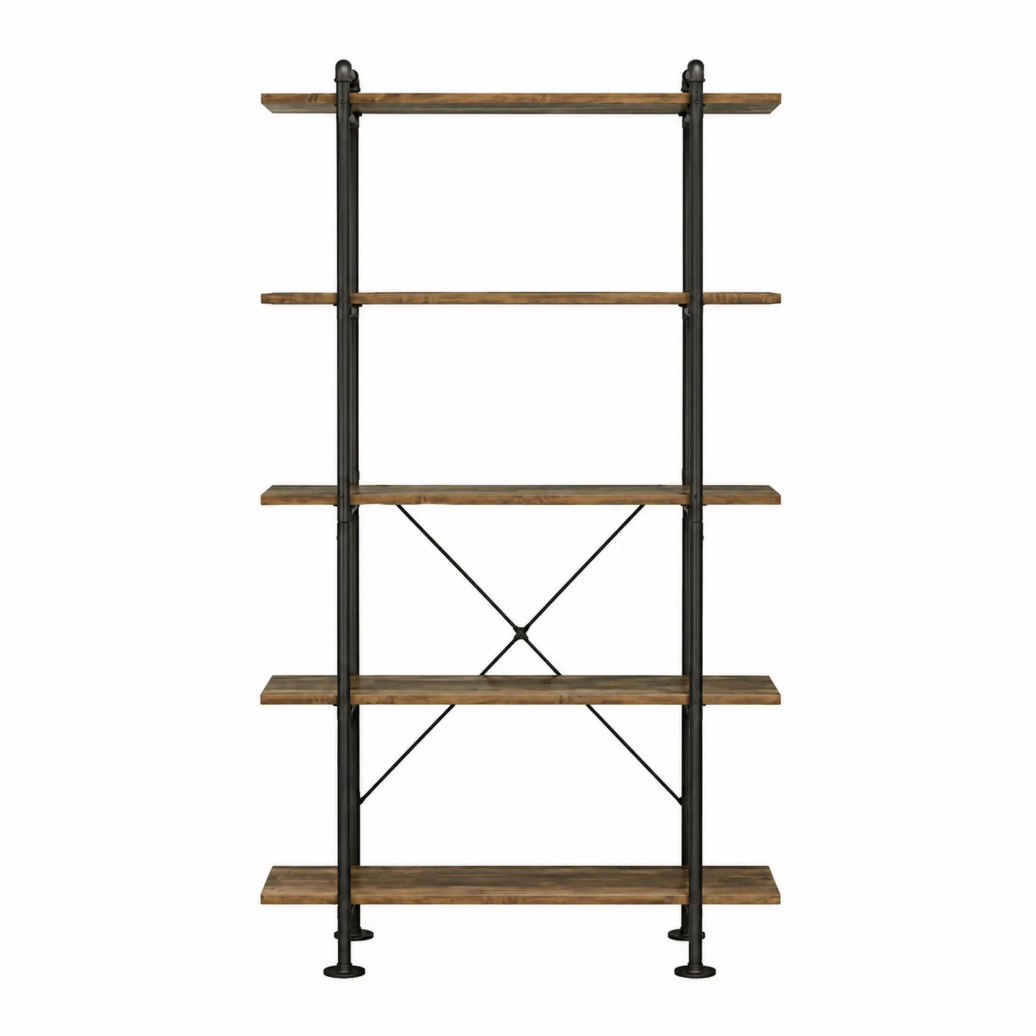 Étagère en bois massif et métal noir 180x100x30 cm-brixtrivoqal