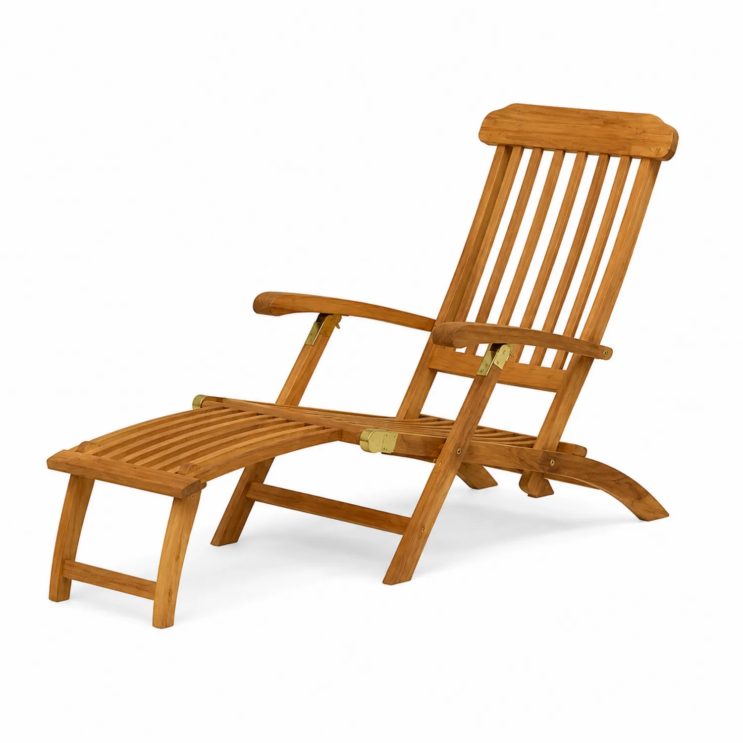 Transat pliant en bois de teck-brixtrivoqal