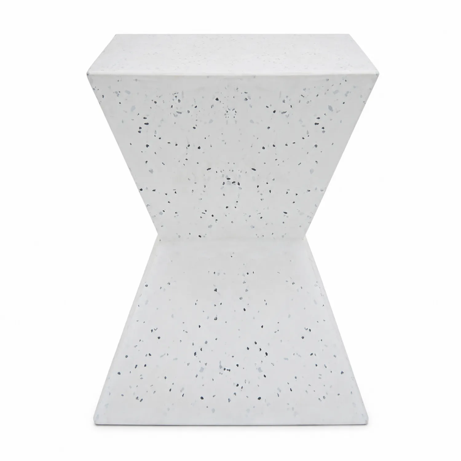 Table d'appoint en Terrazzo Blanc avec Éclats Noirs 45x35x50 cm-brixtrivoqal