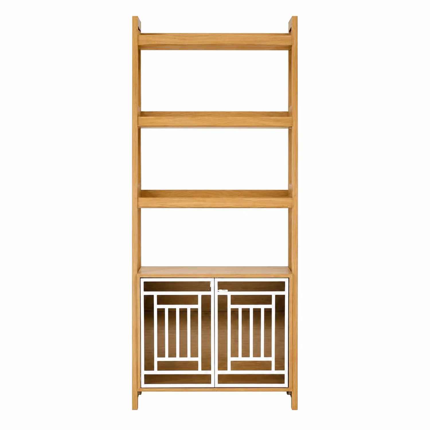 Bibliothèque en bois avec étagères et portes en métal, 180x80x35 cm-brixtrivoqal
