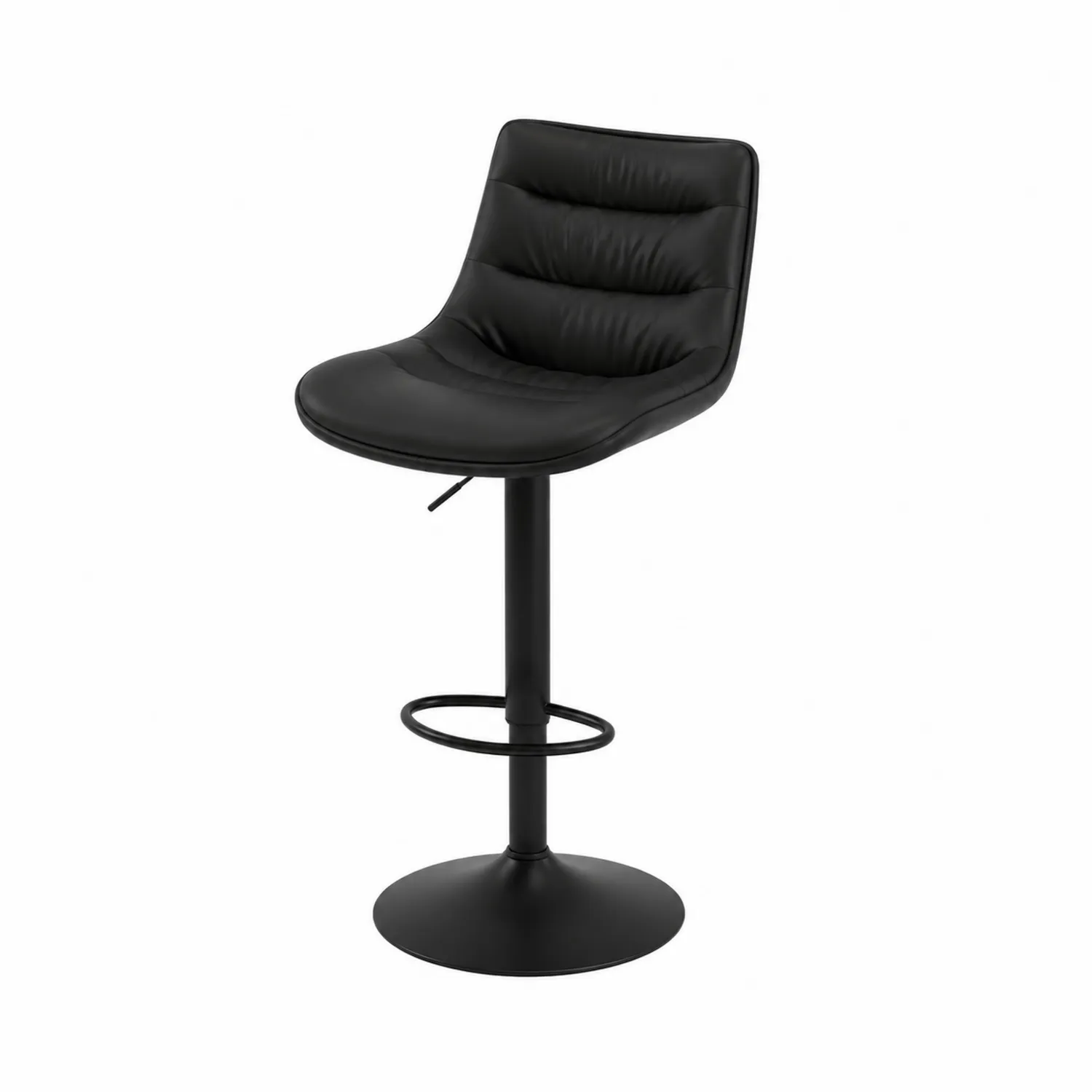 Tabouret de Bar Réglable en Similicuir et Métal Noir-brixtrivoqal