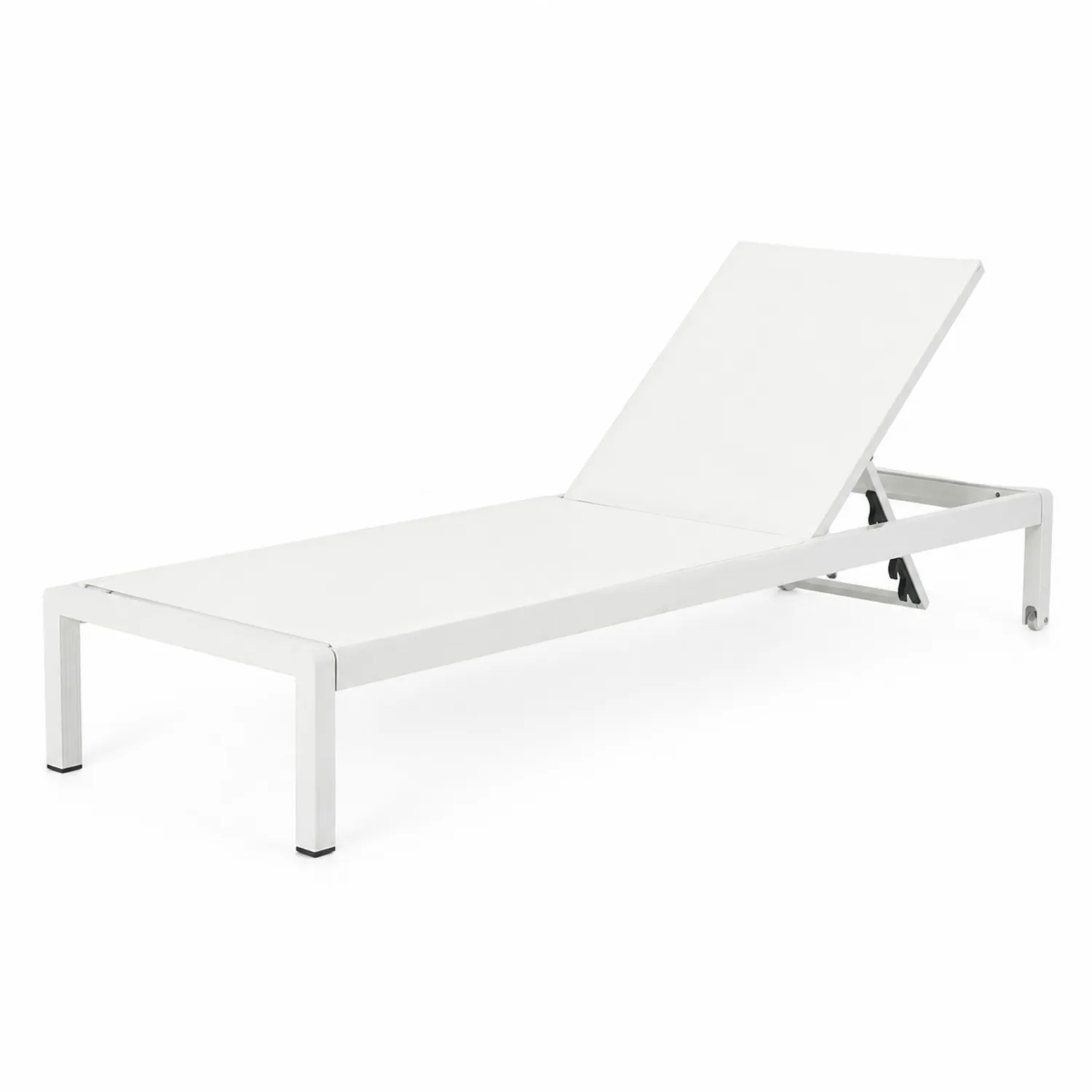 Chaise longue extérieure aluminium blanc textilène-brixtrivoqal