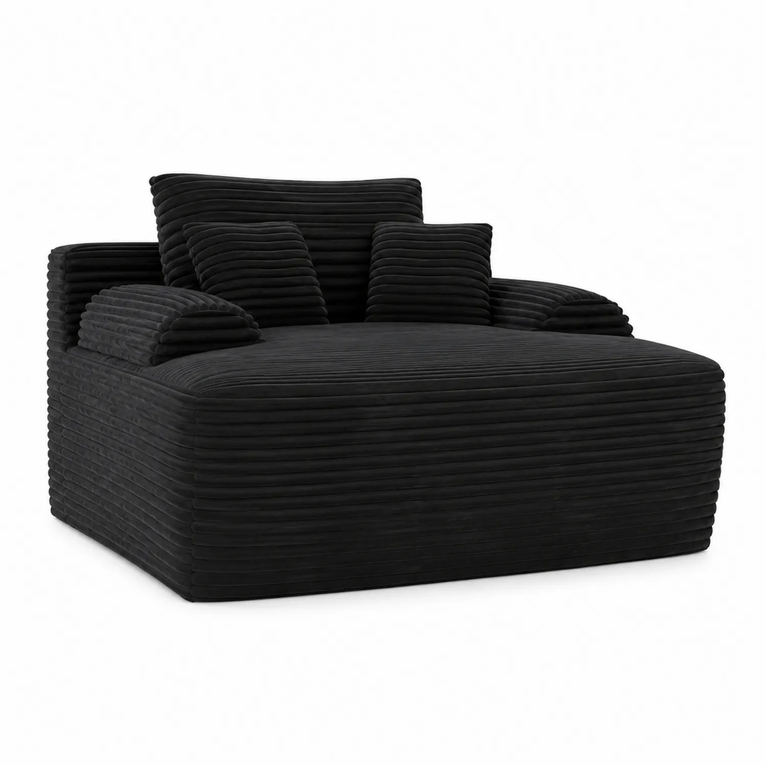 Causeuse en Tissu Noir 140x120x80cm-brixtrivoqal