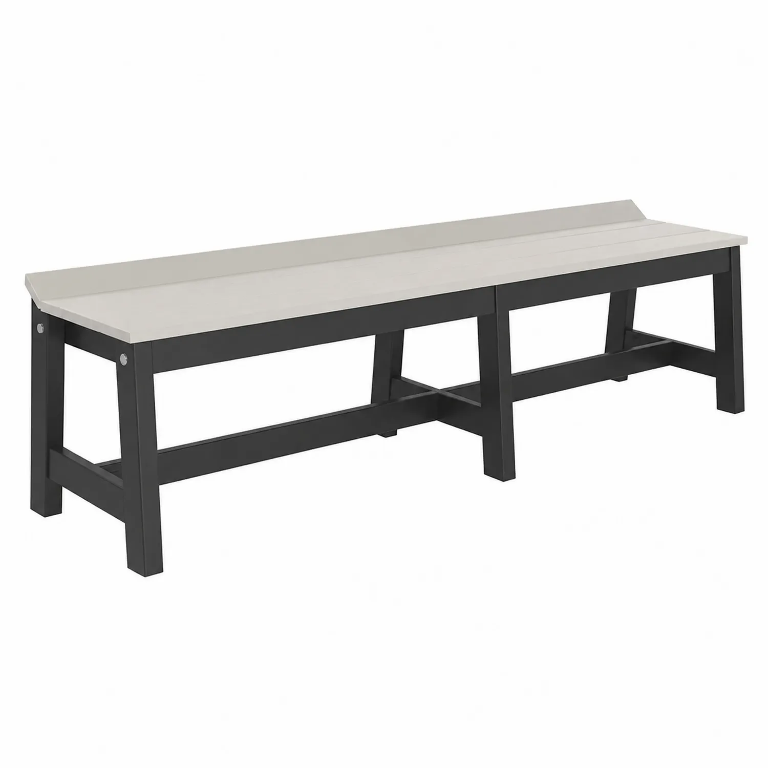Banc en bois composite et aluminium noir-brixtrivoqal