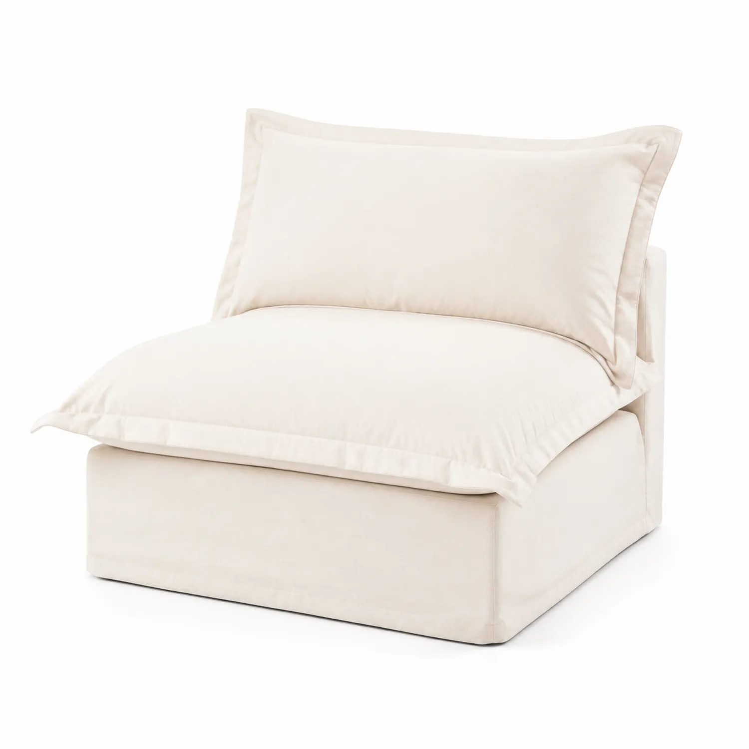 Fauteuil modulable en tissu beige sans accoudoirs-brixtrivoqal