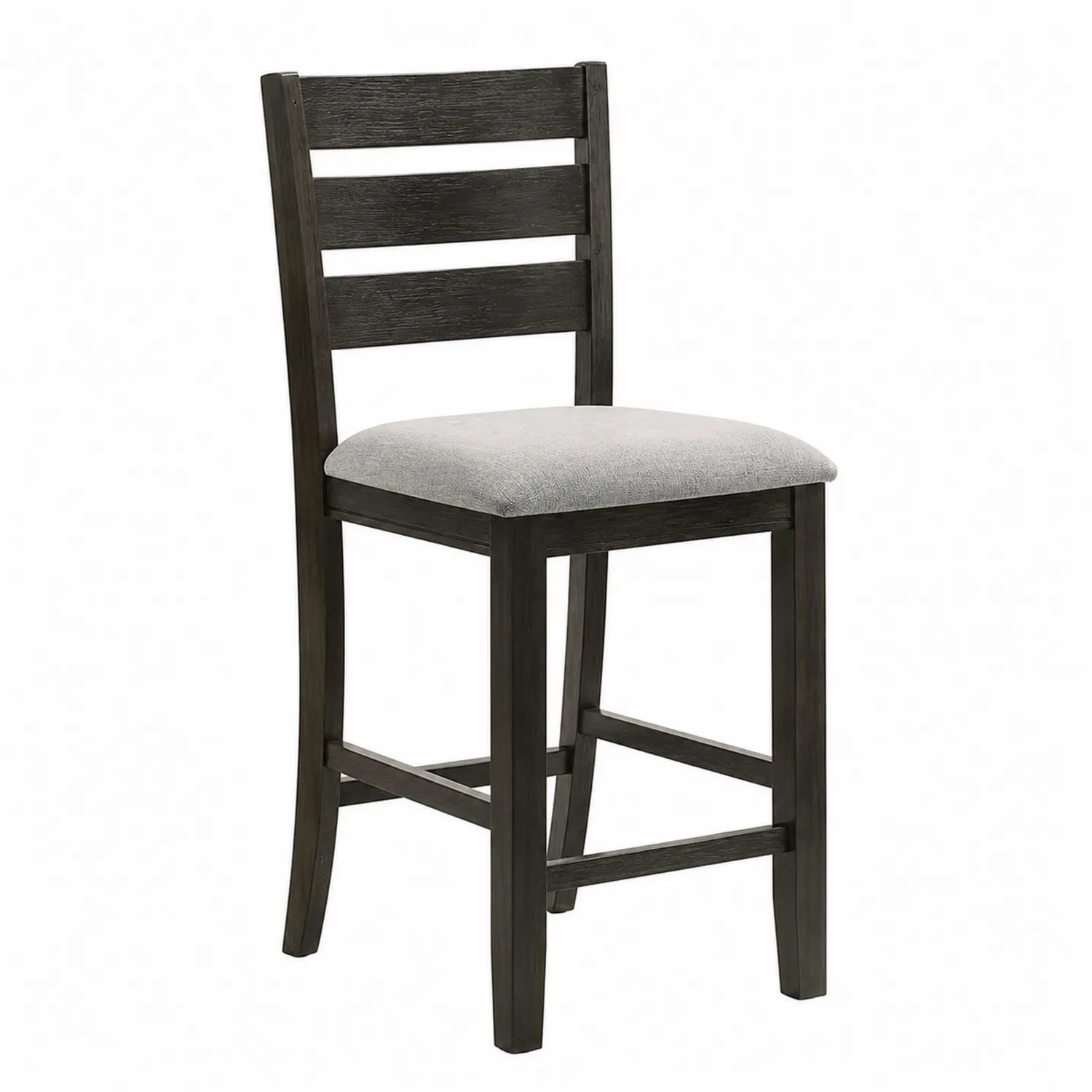 Chaise de Bar en Bois avec Assise en Tissu Gris-brixtrivoqal