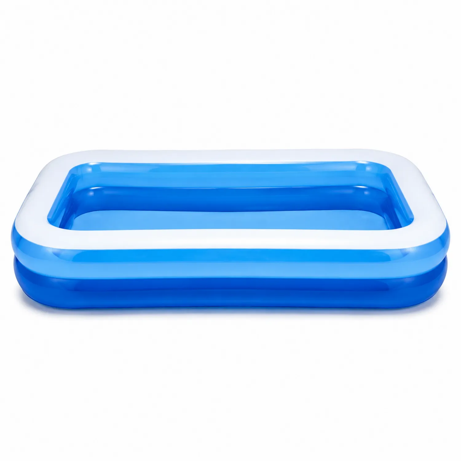 Piscine gonflable rectangulaire en PVC Bleu et Blanc-brixtrivoqal