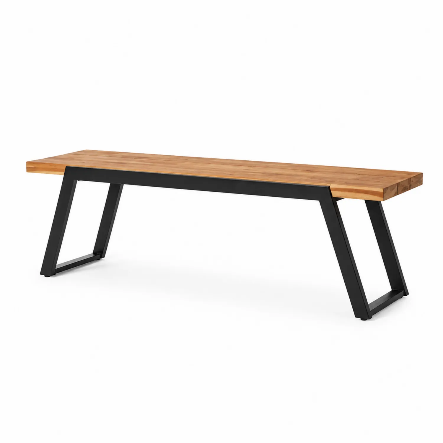 Banc en bois et métal noir, 180 cm-brixtrivoqal