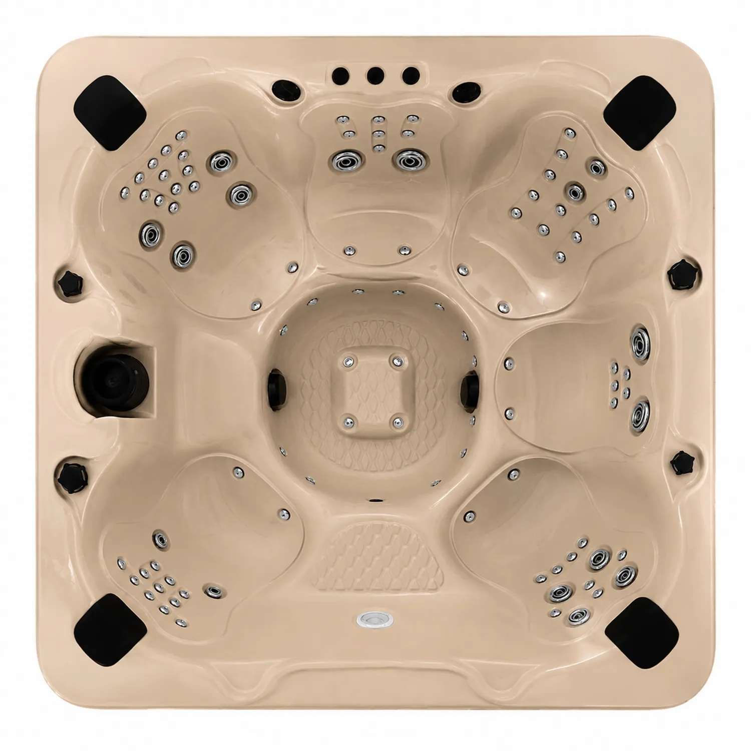 Bain à remous carré 6 places en acrylique avec jets de massage-brixtrivoqal