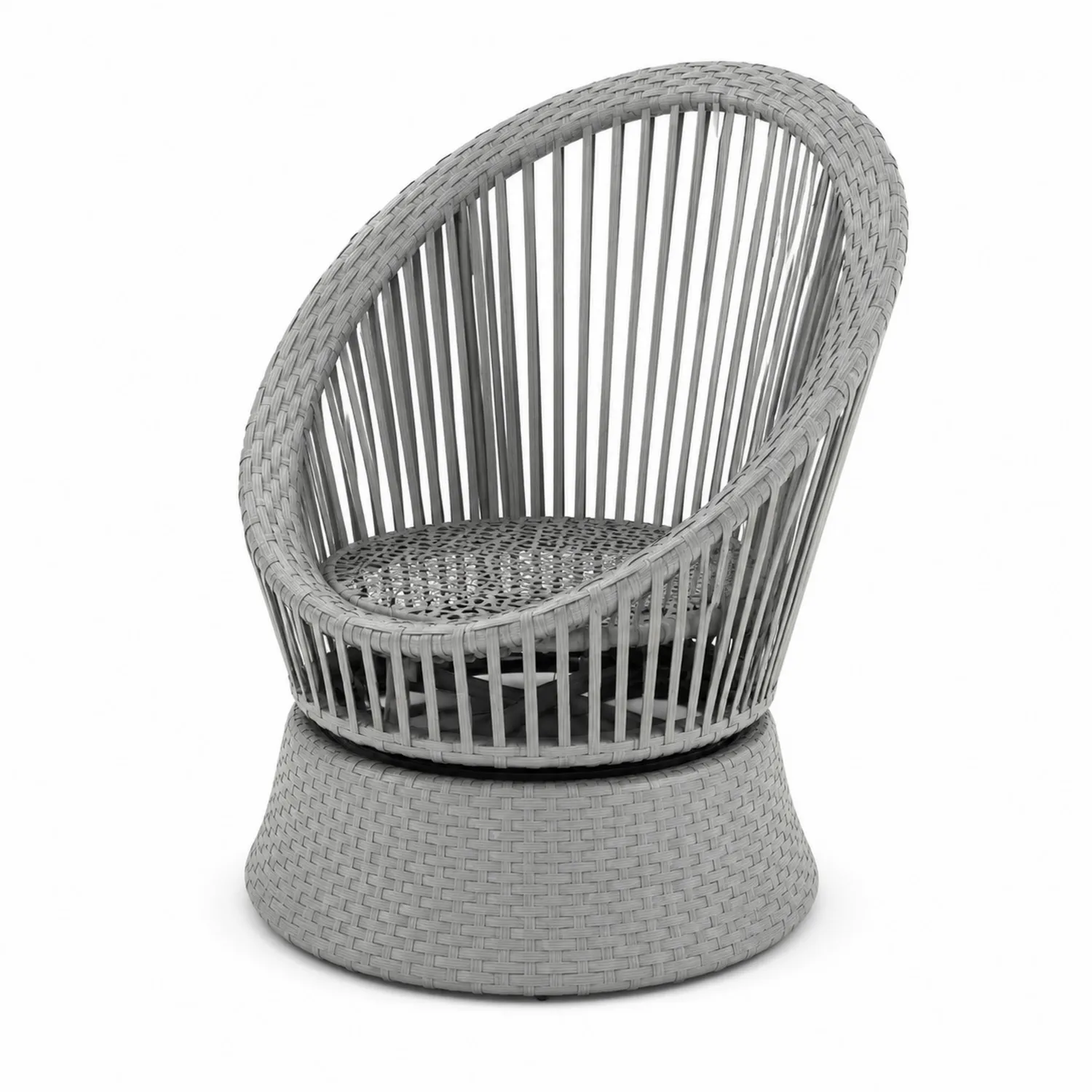 Fauteuil en rotin synthétique pour extérieur Gris-brixtrivoqal