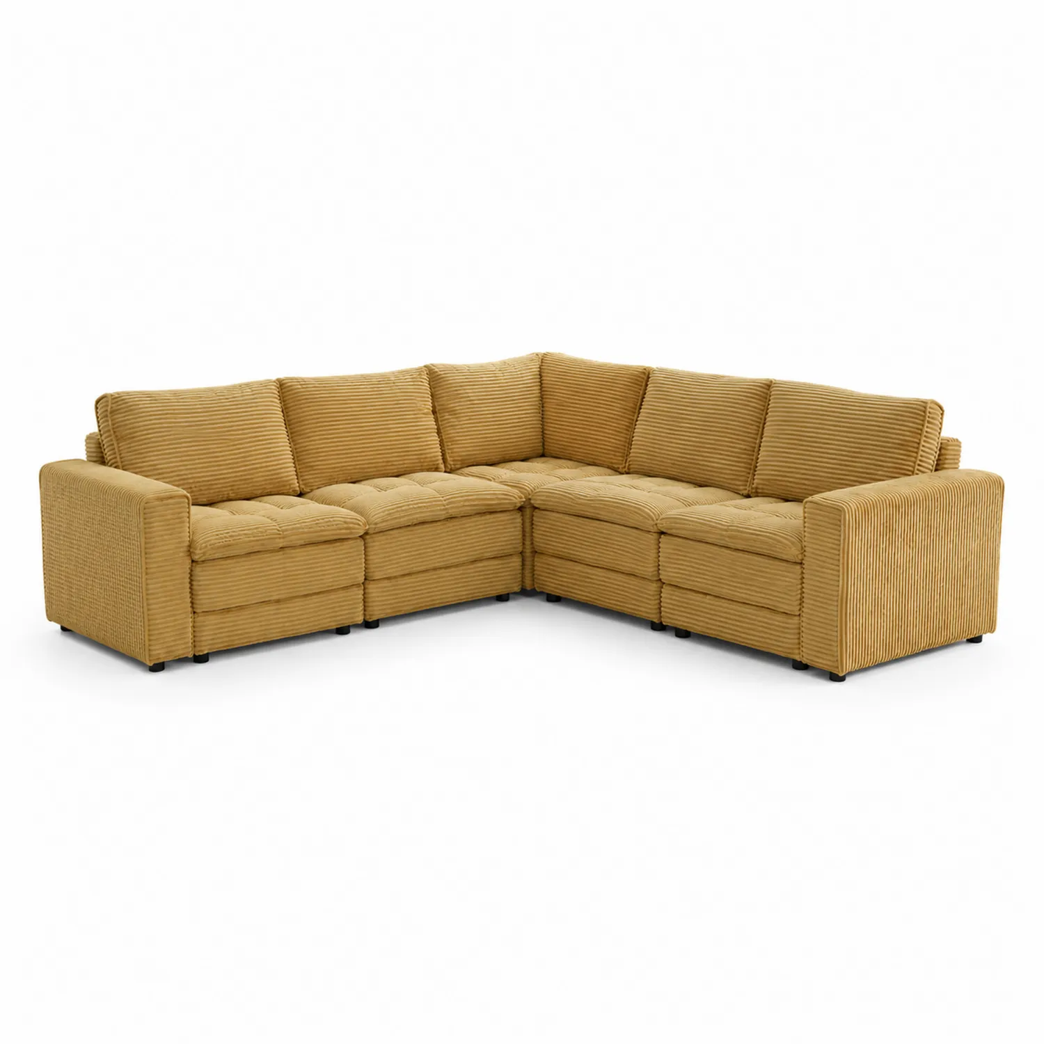 Canapé sectionnel en tissu Marron Clair 300cm x 230cm-brixtrivoqal