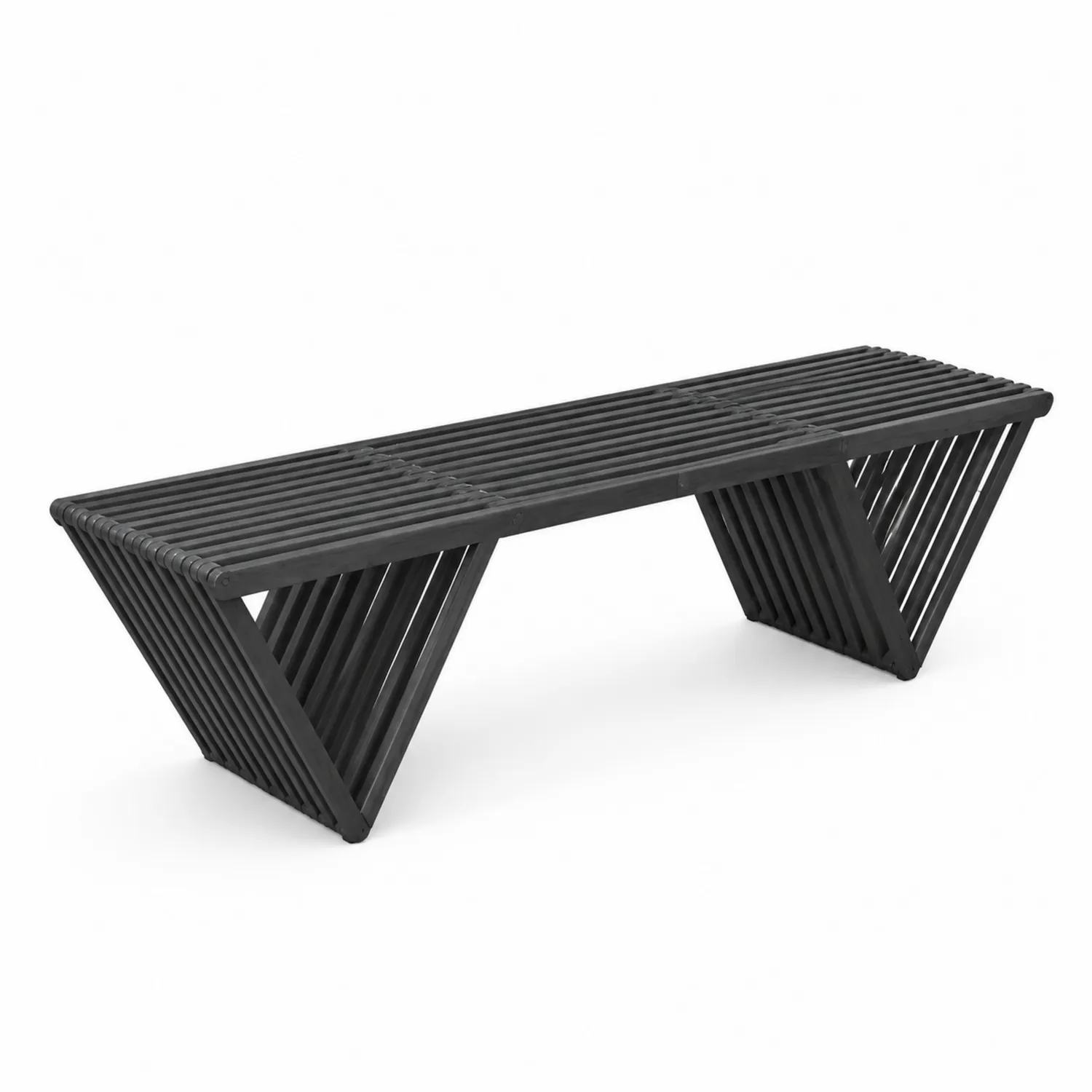 Banc en bois massif noir-brixtrivoqal