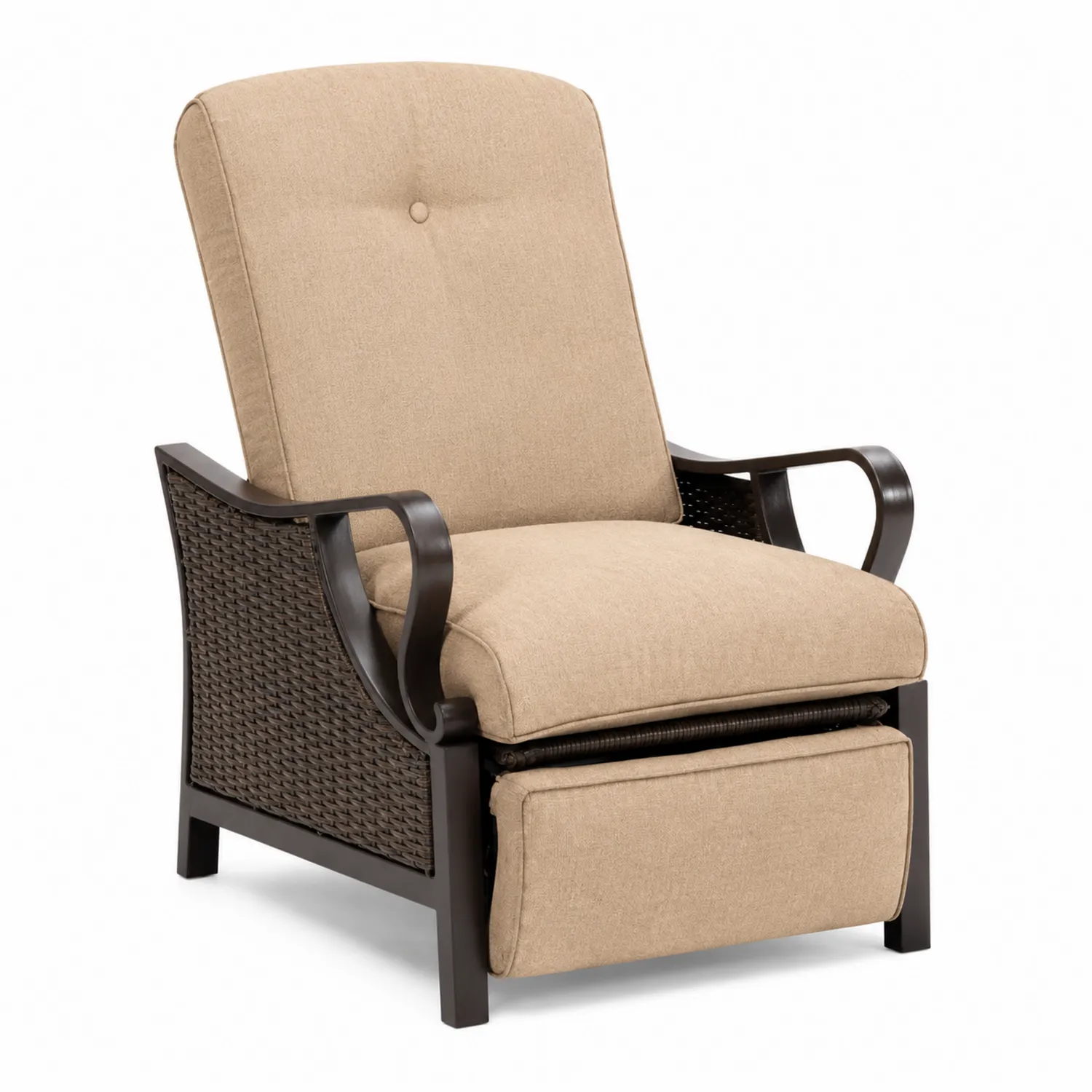 Fauteuil inclinable en aluminium et tissu beige-brixtrivoqal