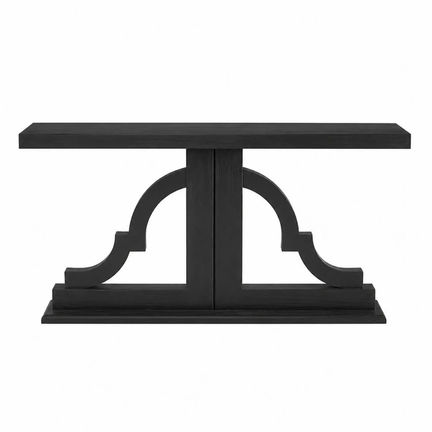 Console noire en bois massif rectangulaire 120 cm-brixtrivoqal