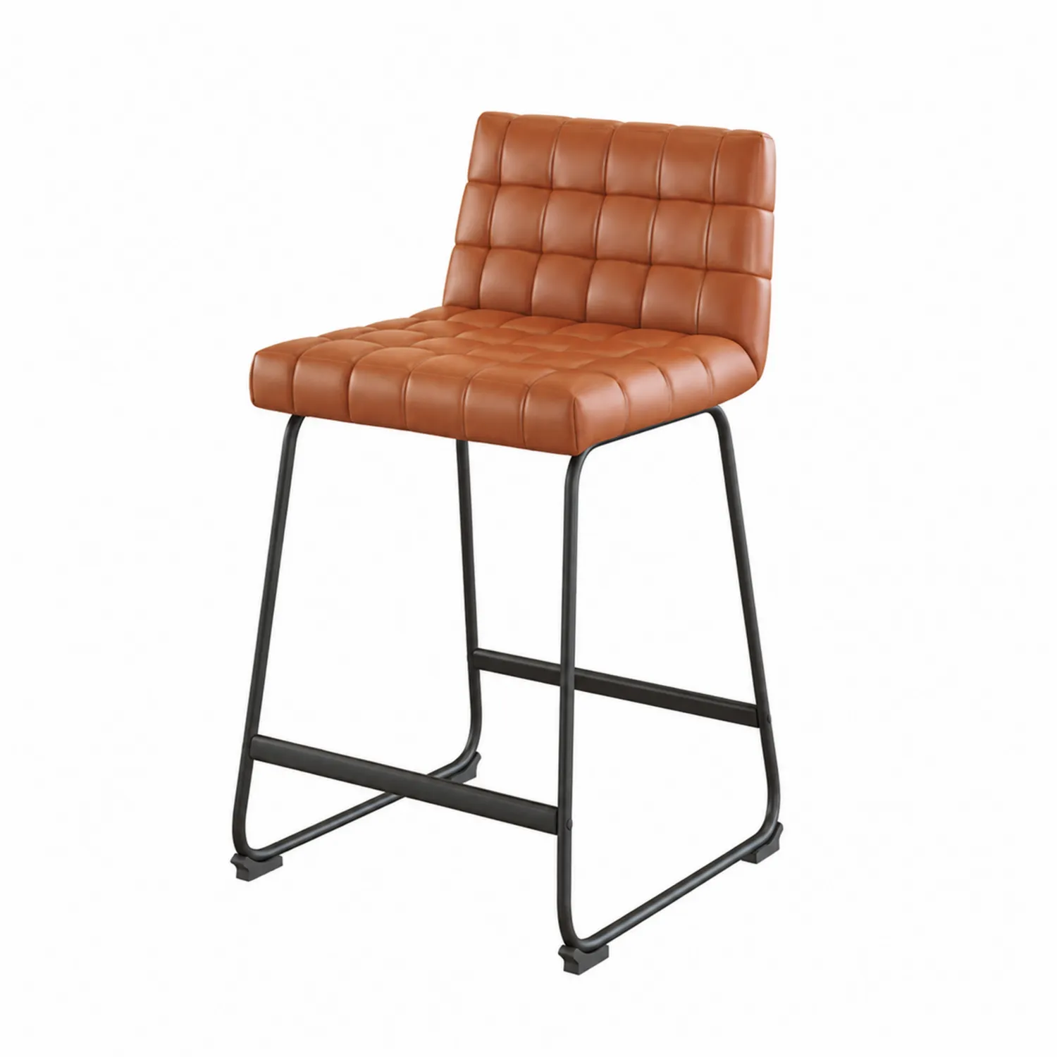 Tabouret de bar en cuir synthétique avec pieds en métal 75cm-brixtrivoqal