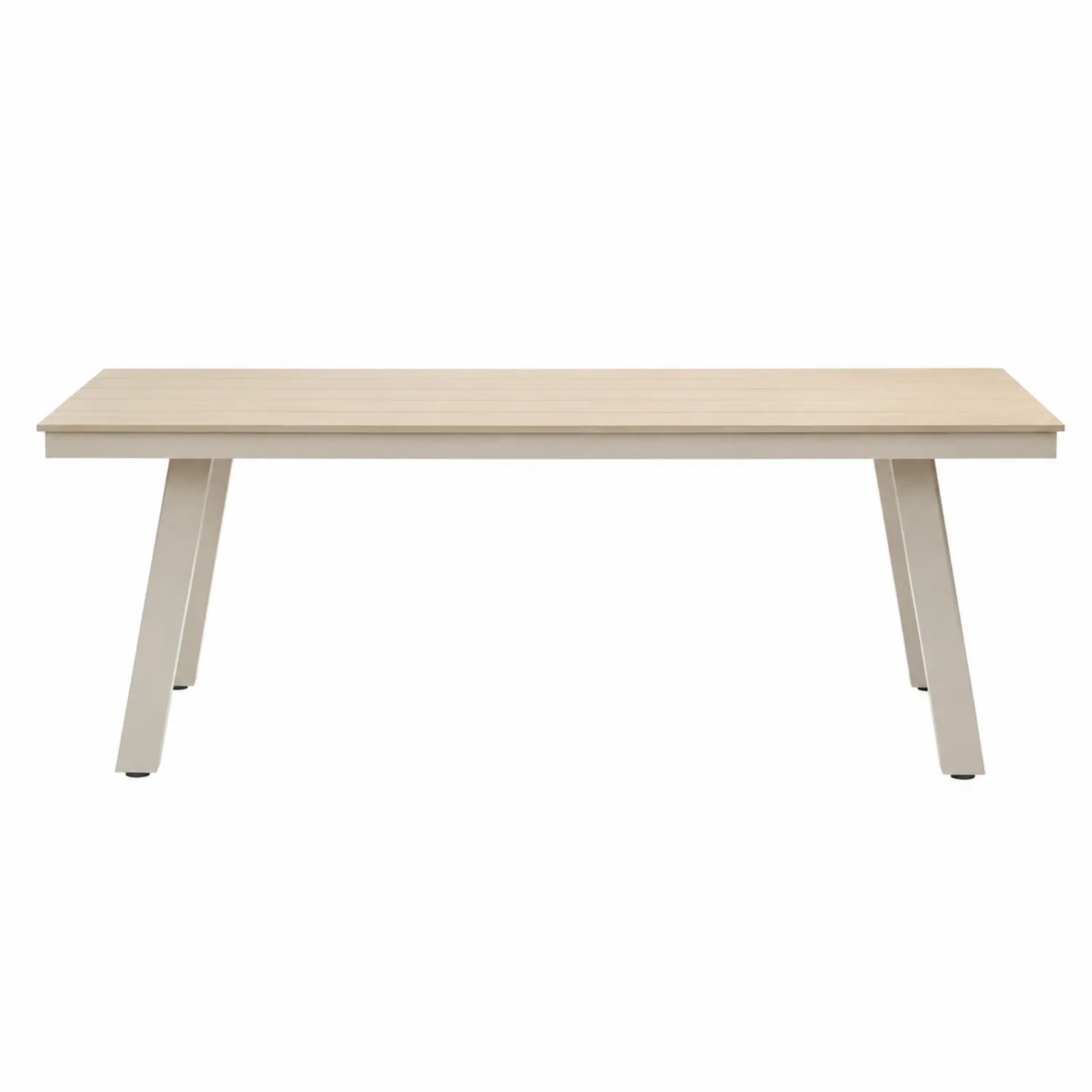 Table de repas rectangle aluminium et bois Beige 180x90 cm-brixtrivoqal